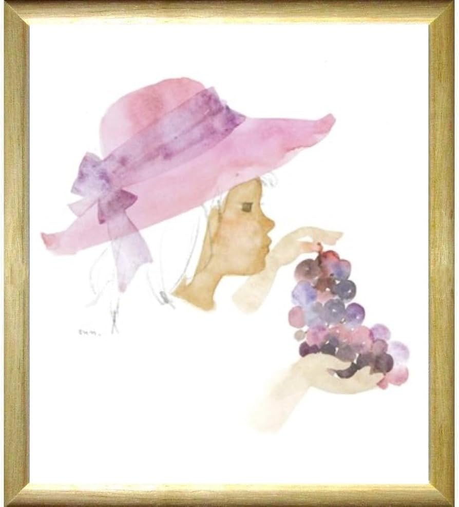 美品 いわさきちひろ「ぶどうを持つ少女」リトグラフ 保証書付 ちひろ美術館監修 美品 いわさきちひろ「ぶどうを持つ少女」リトグラフ 保証書付